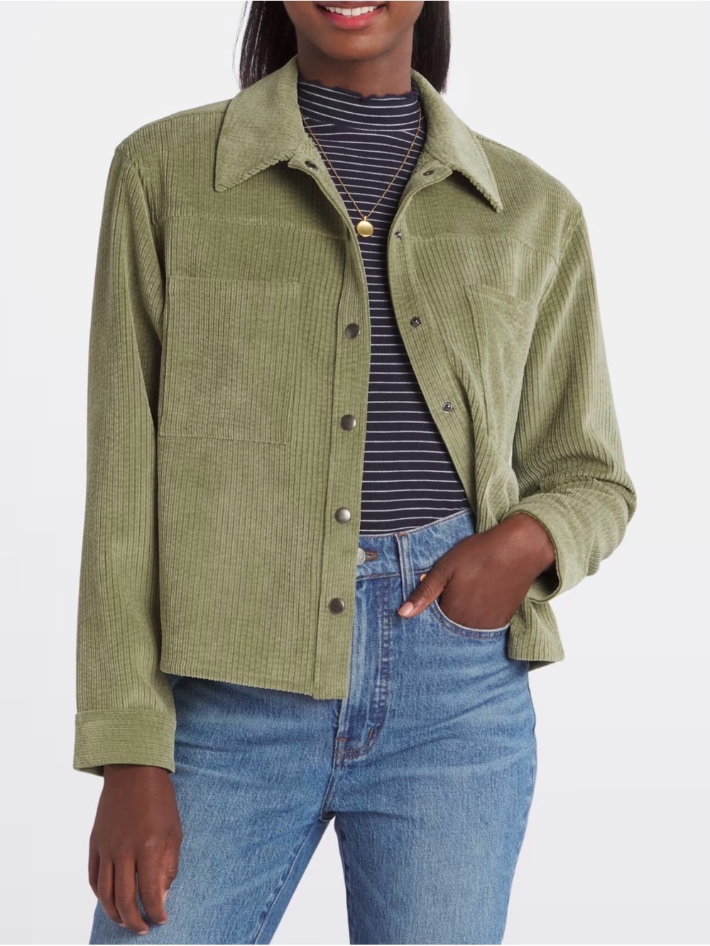 AVLN Studio Eva Corduroy Cropped Shacket